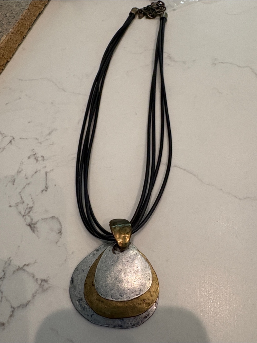 Vintage Premier Designs Mixed Metal Multi-Strand Necklace
